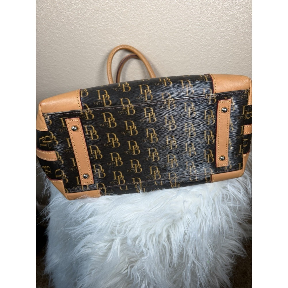 Dooney & Bourke 1975 Monogram Satchel Bag Florentine Vachetta Leather Crossbody - Picture 6 of 6